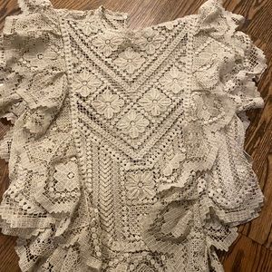 Isabel Marant Zainos Ruffled Lace Top